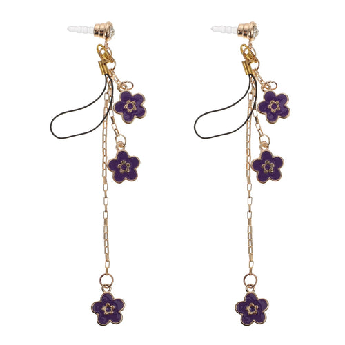2pcs Pendant Earphone Dust Plugs Headphone Jack Phone Charm Accessories Phone Plugs Smartphones Tablets Purple